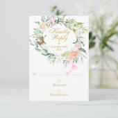 Watercolour Roses Greenery Floral RSVP (Standing Front)