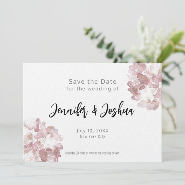 Watercolour Save the Date Photo Template (Standing Front)