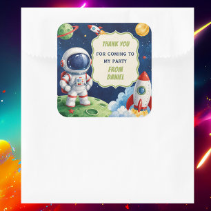 Watercolour Space Theme Square Sticker