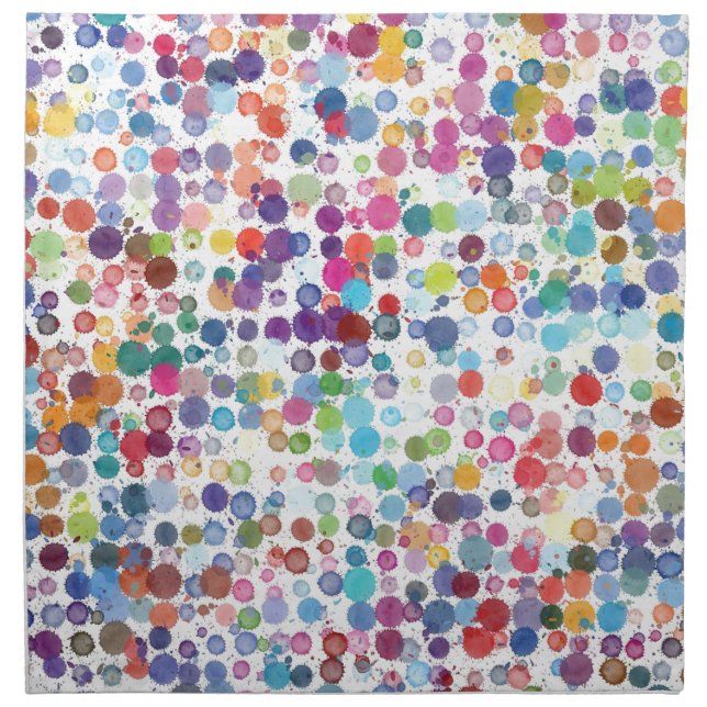 Watercolour Splash Dot Pattern Napkin (Front)