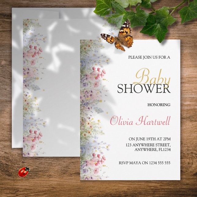 Watercolour Spring Flower Baby Shower Invitation (Creator Uploaded)