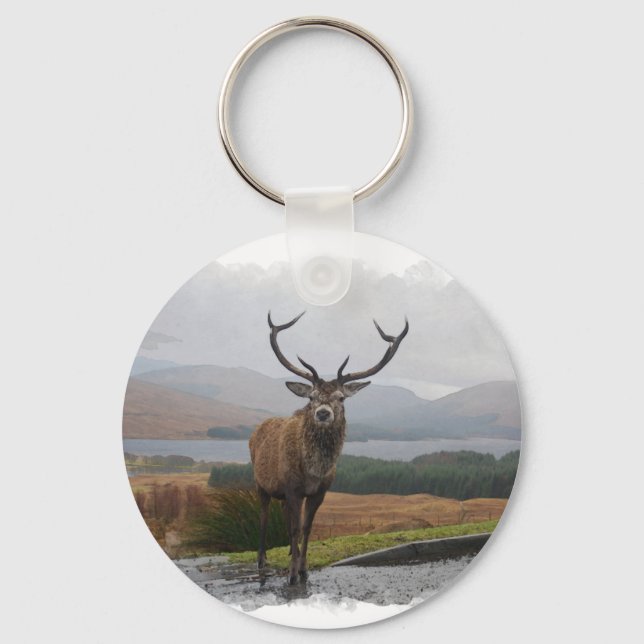 Watercolour Stag Keychain (Front)