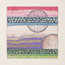 Watercolour stripes and circles, original art