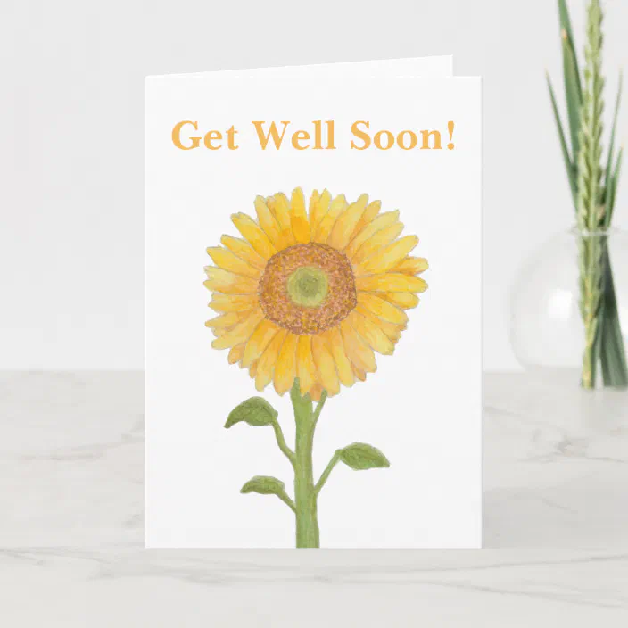 Watercolour Print can be Personalised for any Occasion Sunflower Greeting Card 