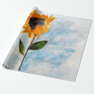 Watercolour Sunflower Painting Wrapping Paper