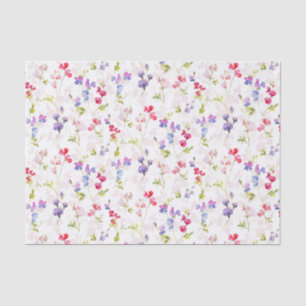 Watercolour Sweet Peas pretty floral Tissue Paper