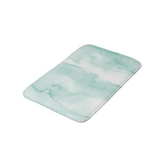 Watercolour Tie Dye Pastel Green Mint Bath Mat
