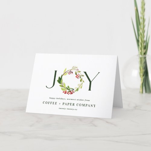 Watercolour traditional botanical modern holiday card