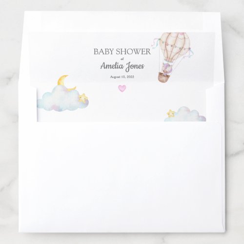 Watercolour Unicorn and Rainbow Baby Shower  Envel Envelope Liner