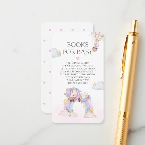 Watercolour Unicorn and Rainbow Books For Baby Enc Enclosure Card