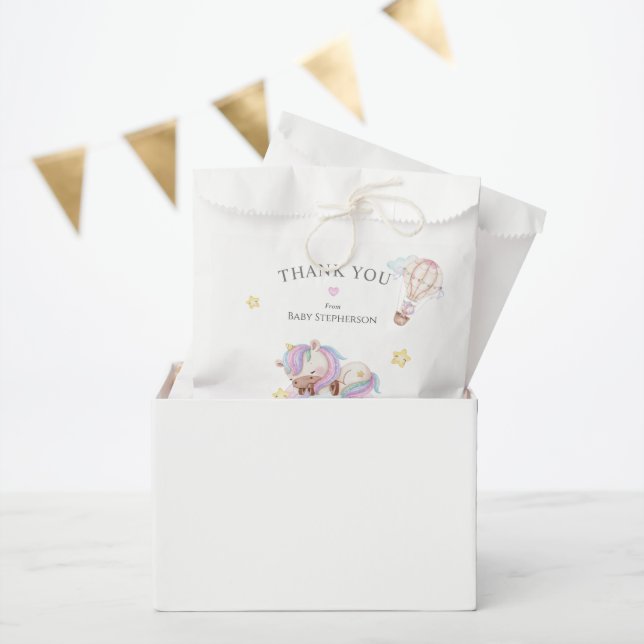 Watercolour unicorn baby shower  favor bag (Party)