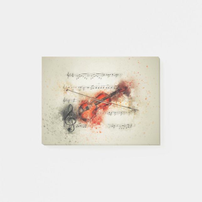 Watercolour Violin Post-it Notes (Front)