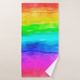 Watercolour watercolor paint wash bath towel