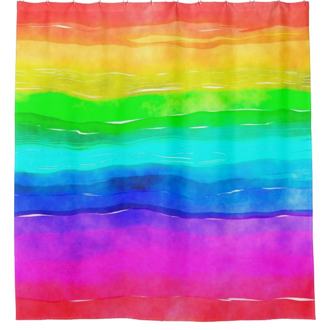 Watercolour watercolor paint wash shower curtain (Front)