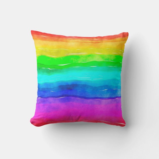 Watercolour watercolor paint wash throw pillow (Front)