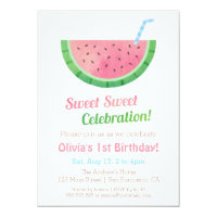 Watermelon Birthday Invitations Announcements Zazzle