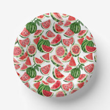 Watercolour Watermelon Paper Bowls – Summer Party