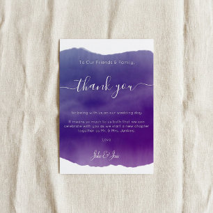 Watercolour Wedding thank you Table Card