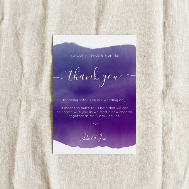 Watercolour Wedding thank you Table Card (Creator Uploaded)