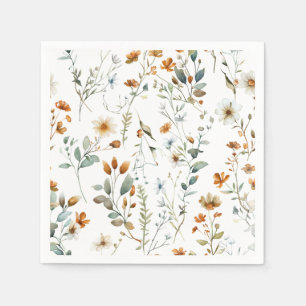 Watercolour wild flower Boho style Napkins