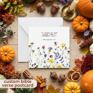  Watercolour Wild Flower Thanksgiving Note Card