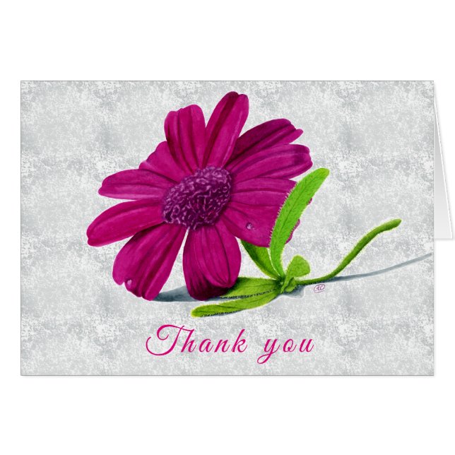 Watercolour Wild Tunisian Flower Thank You Card (Front Horizontal)