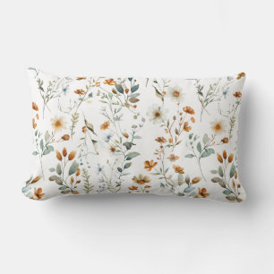  Watercolour wildflower  Lumbar Pillow