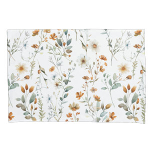Watercolour wildflower Pillow Case