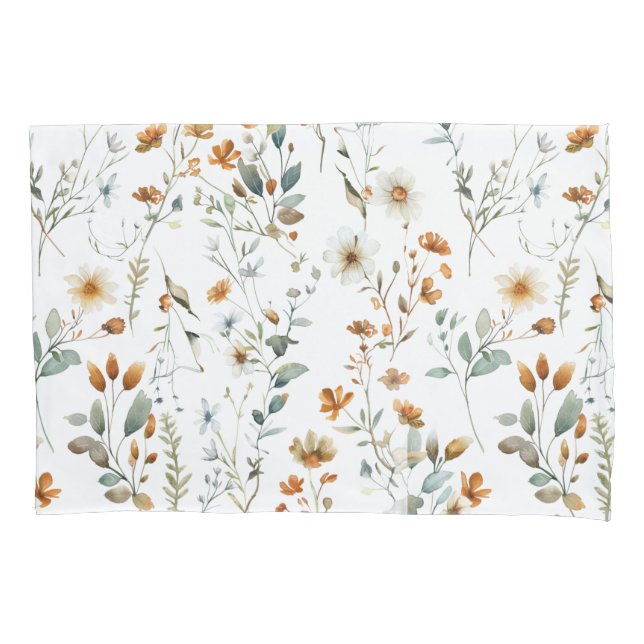  Watercolour wildflower  Pillow Case (Front)