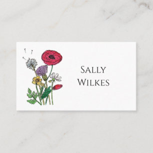 Watercolour Wildflower Place Card