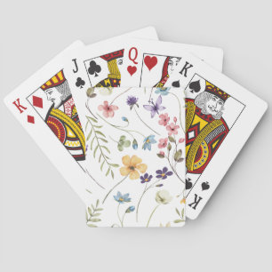 Watercolour Wildflowers   Poker Cards