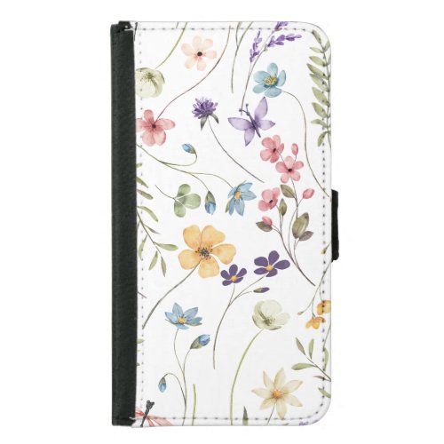 Watercolour Wildflowers  Samsung Galaxy S5 Wallet Case