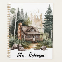 Watercolour Woodland Pine Tree Monthly and Weekly 