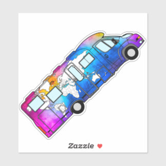 watercolour world map RV - STICKER