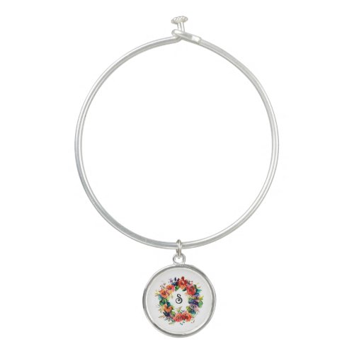 Watercolour Wreath Bangle Bracelet