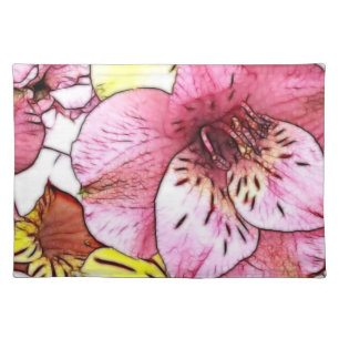 Watercolours and Pastels Pink Hibiscus Art Placemat