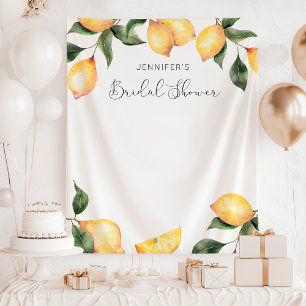 Watercolro elegant Lemon bridal shower tapestry