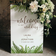 Watercor Floral Green Fern Leaves Welcome Foam Boa