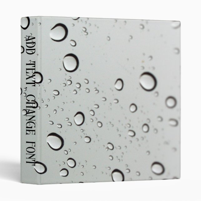 Waterdrops on Glass  3 Ring Binder (Front/Spine)