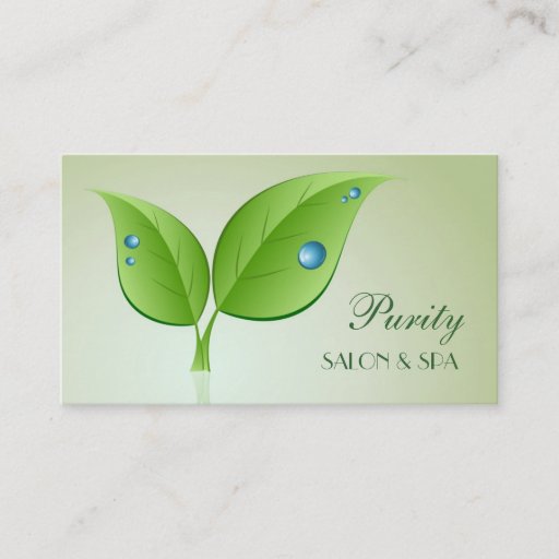 Customizable Waterdrops on Leaves Business Card
