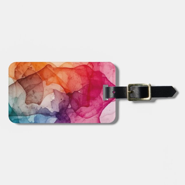 Watered Colour Luggage Tag (Front Horizontal)