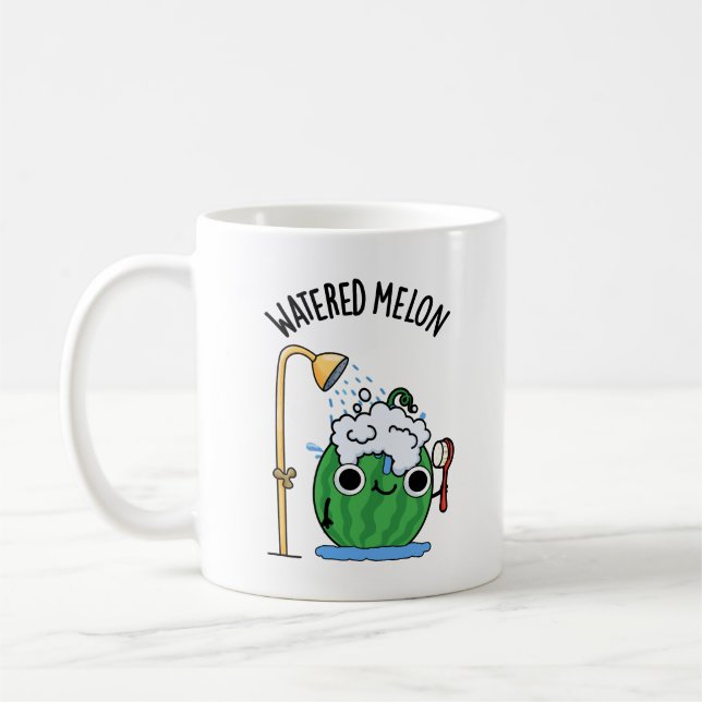 Watered Melon Funny Watermelon Pun  Coffee Mug (Left)