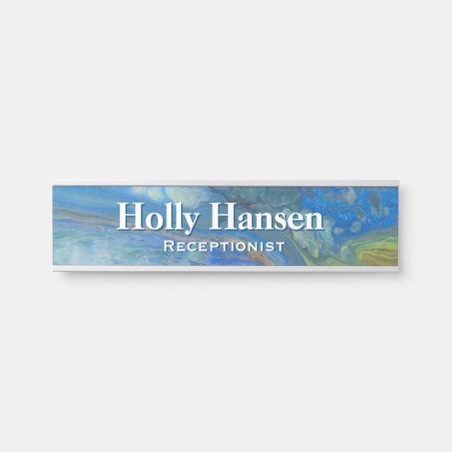 Waterfall Acrylic Flow Art Desk Nameplate (Front)