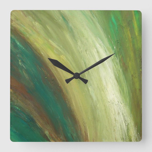 Waterfall Acrylic Painting Wall Clock (Front)