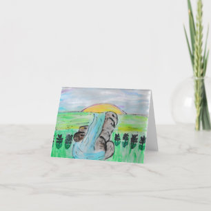 Waterfall and Lavender Flowers Thank You Card