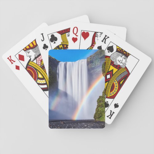 Waterfall and rainbow poker cards