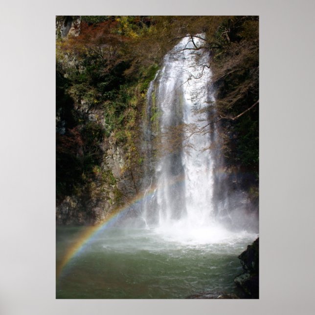 Waterfall and Rainbow Poster (Front)