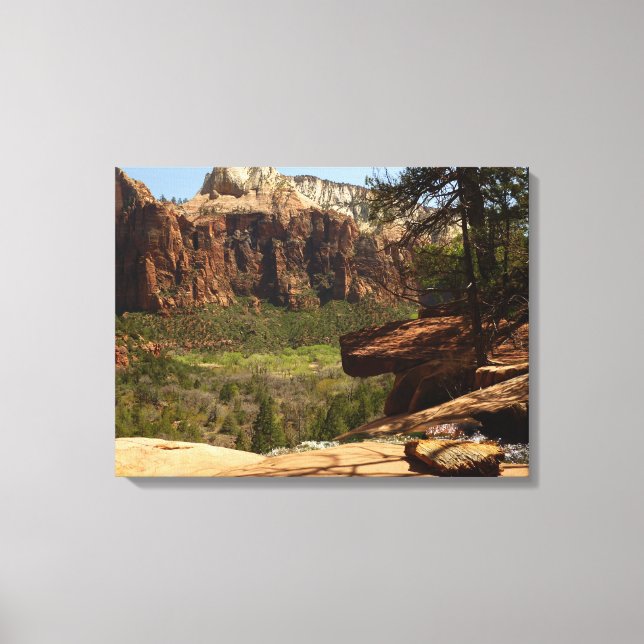 Waterfall at Emerald Pools in Zion National Park Canvas Print (Front)