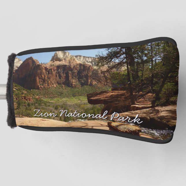 Waterfall at Emerald Pools in Zion National Park Golf Head Cover (Front)
