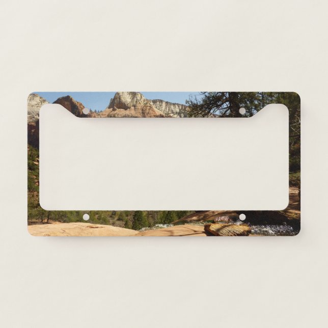 Waterfall at Emerald Pools in Zion National Park License Plate Frame (Front)
